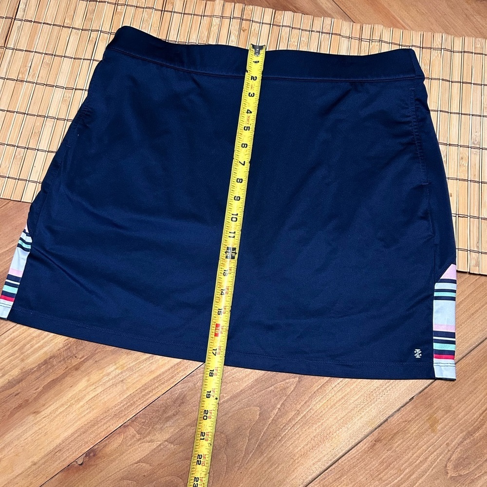 Izod Dark Blue Golf or Tennis skort with Multicolor Stripes - Picture 2 of 7